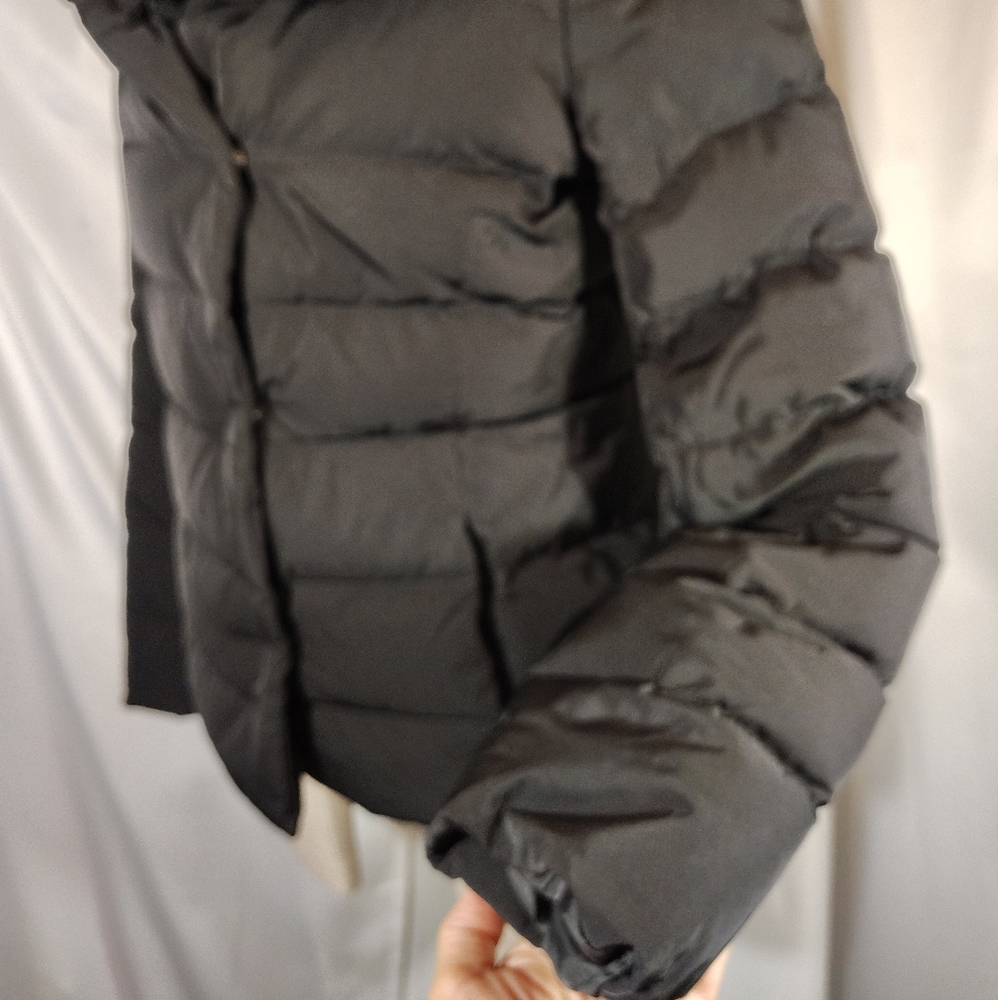 Theory Down Puffer Jacket, Women Black, Snap Closure, Pockets, Collar, Lined, S - Picture 8 of 12
